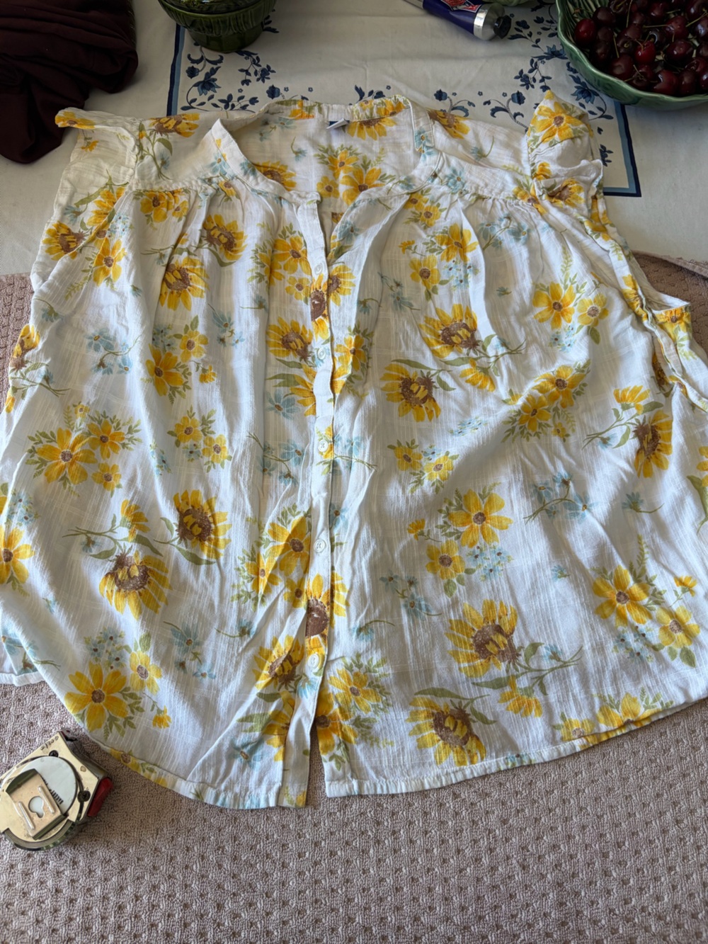 Old Navy Yellow Sunflower Cotton Duvet Cover